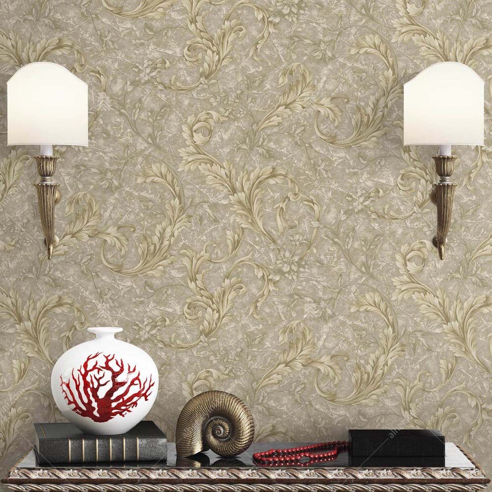 1006-2-Cream-Yellow-Leaf-Pattern-Wallpaper-Krem-Sari-Yaprak-Desenli-Duvar-Kagidi-4 1006-2 Krem ve Sarı Yaprak Desenli Duvar Kağıdı Uygulama