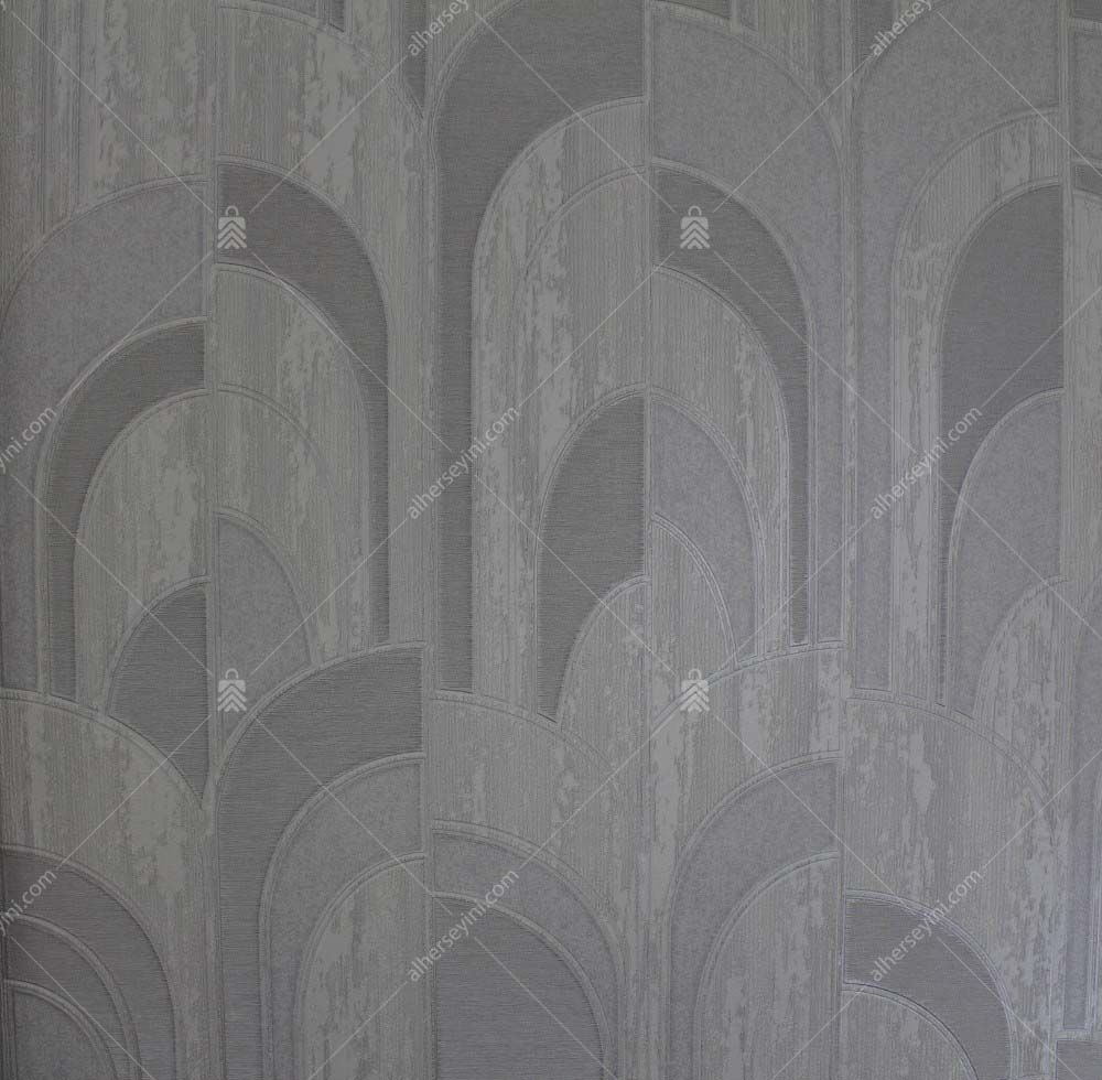 1209-1-Gray-Geometric-Design-Wallpaper-Gri-Geometrik-Duvar-Kagidi 1209-1 Adawall Octagon Duvar Kağıdı