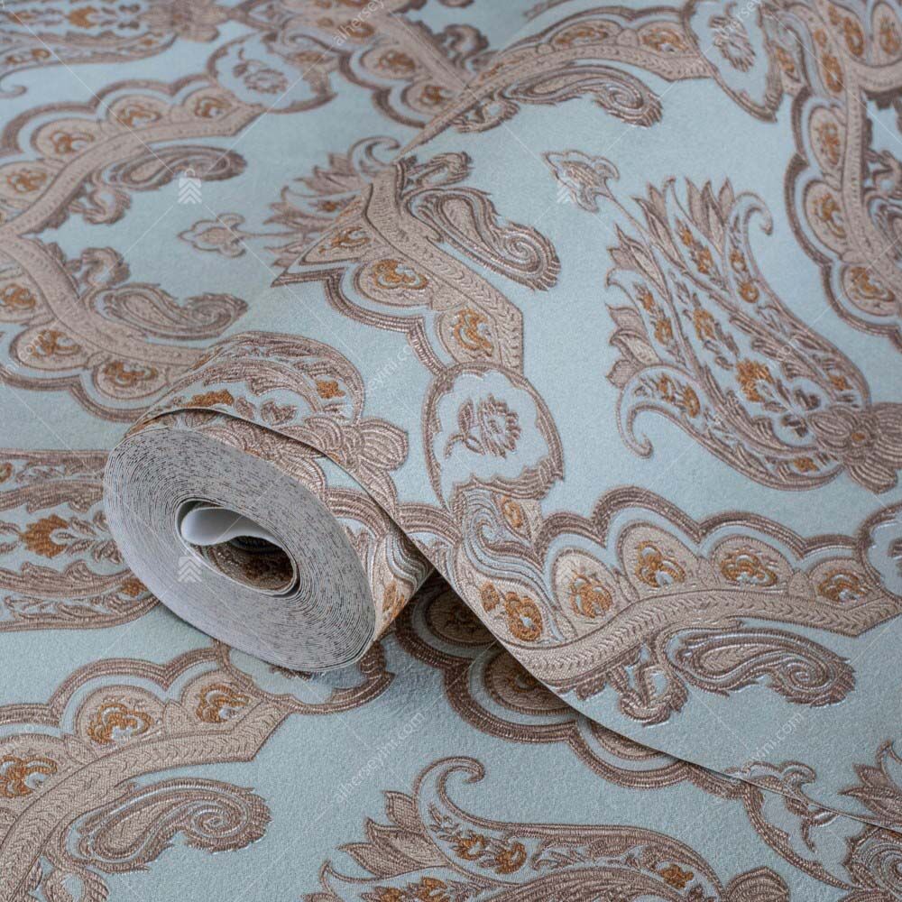 5809-3 Bakır Damask Desenli Duvar Kağıdı Rulo
