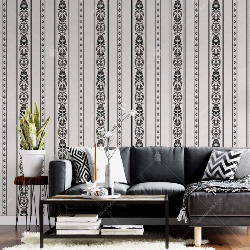 6803-5 Adawall Rumi Klasik Çizgili Duvar Kağıdı Uygulama