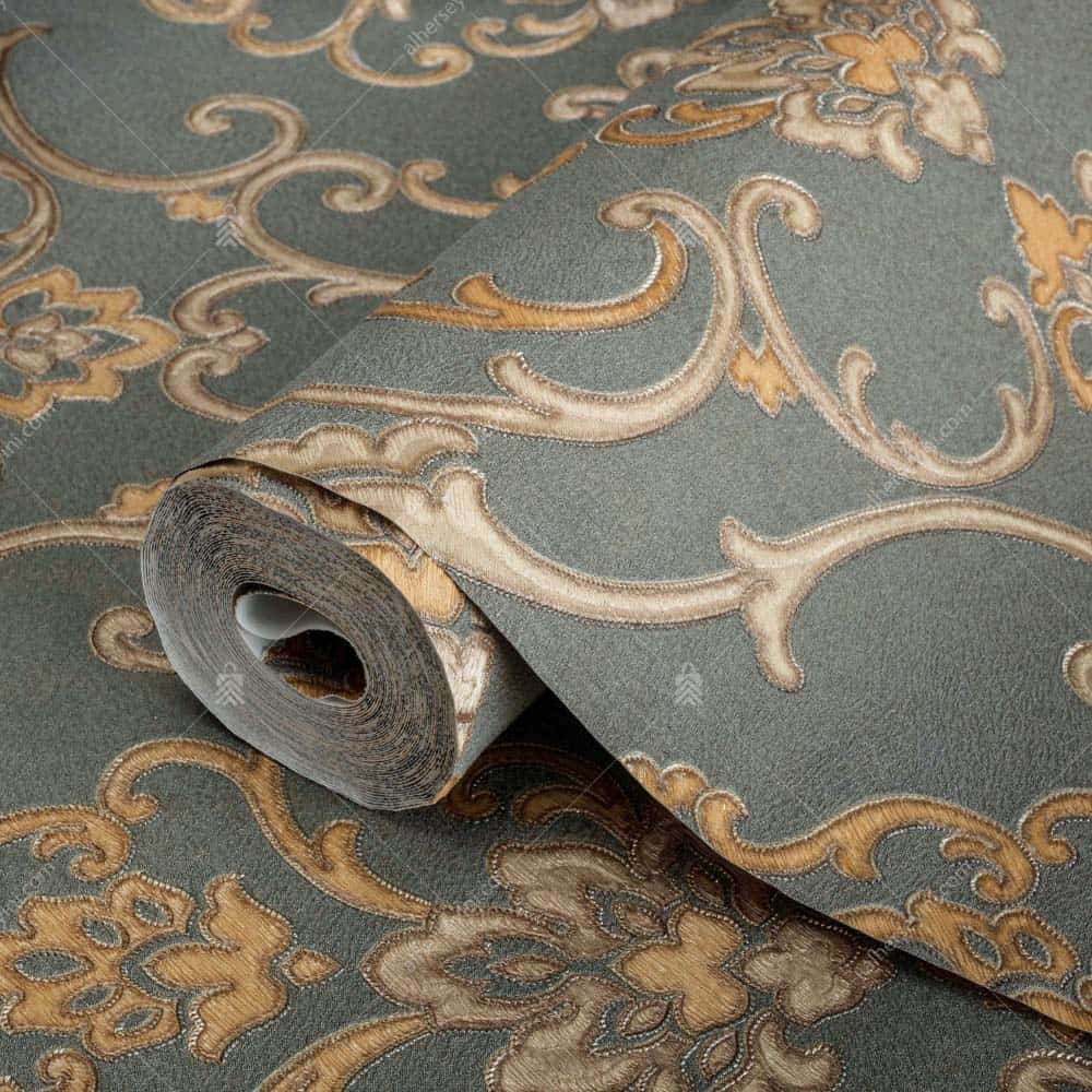 6806-5-Gray-Gold-Classical-Damask-Pattern-Wallpaper-Gri-Altin-Klasik-Damask-Duvar-Kagidi-3 6806-5 Adawall Rumi Klasik Damask Duvar Kağıdı Rulo