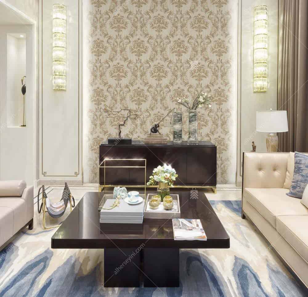 6808-3 Rumi Modern Damask Duvar Kağıdı Uygulama