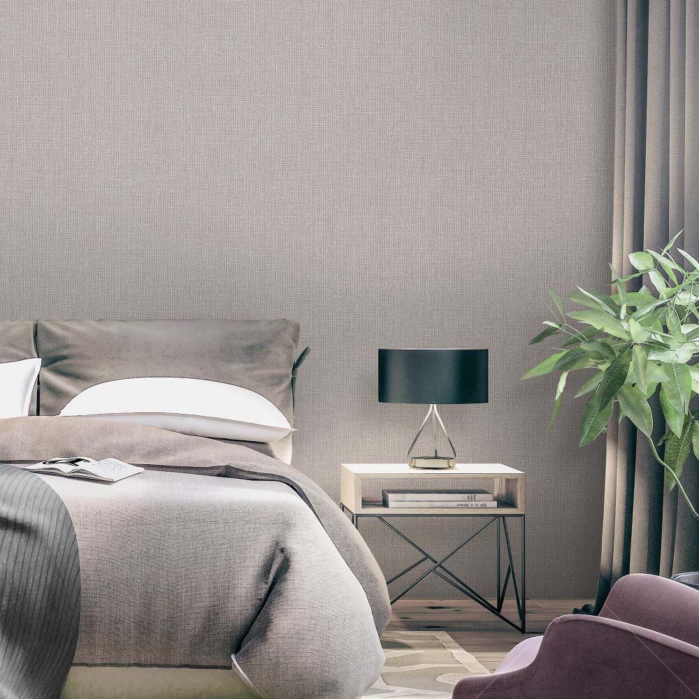 7801-3-Gray-Linen-Pattern-Wallpaper-Gri-Keten-Duvar-Kagidi-4 7801-3 Seven Keten Duvar Kağıdı Uygulama