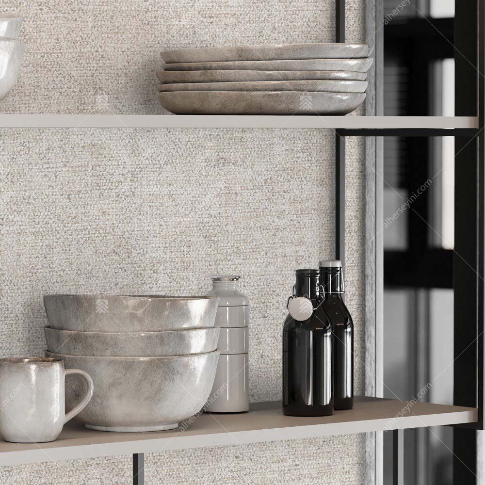 7816-6-Beige-Gray-Linen-Pattern-Wallpaper-Bej-Gri-Keten-Duvar-Kagidi-4 7816-6 Adawall Seven Duvar Kağıdı Uygulama