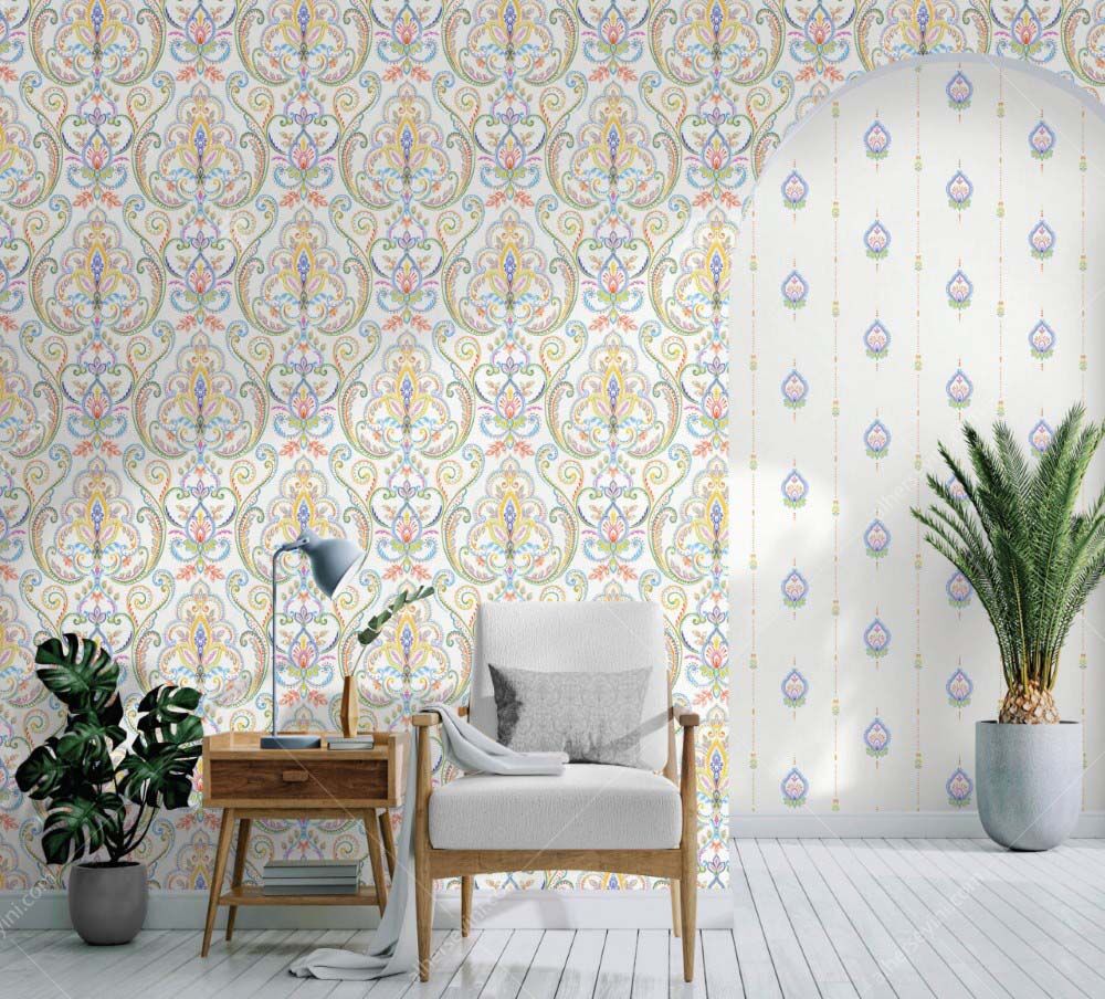 9902-3-White-Blue-Striped-Ornament-Wallpaper-Beyaz-Mavi-Klasik-Cizgili-Duvar-Kagidi-4 9902-3 Beyaz ve Mavi Klasik Çizgili Duvar Kağıdı Uygulama