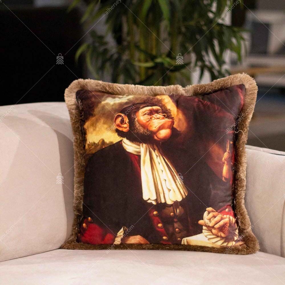 EY249 Bay Maymun Fırfırlı Yastık Uygulama