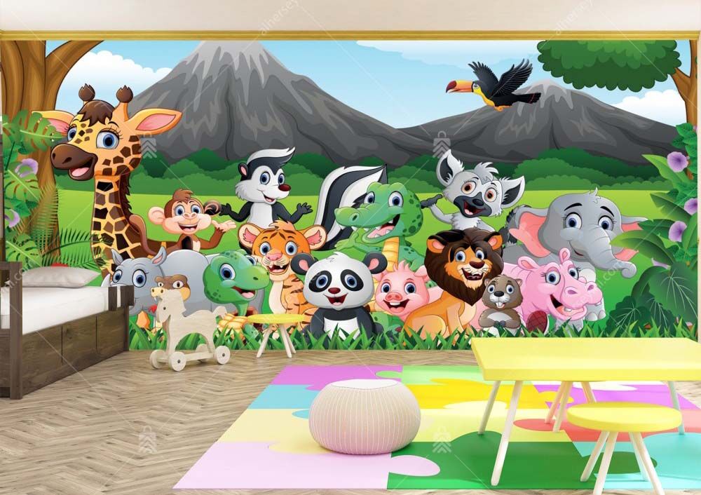 M1041-animals-Mural-Poster-Wallpaper-hayvanlar-Cocuk-Odasi-Poster-Duvar-Kagidi-Moneta M1041 Moneta Hayvanlar Çocuk Odası Poster Duvar Kağıdı Uygulama