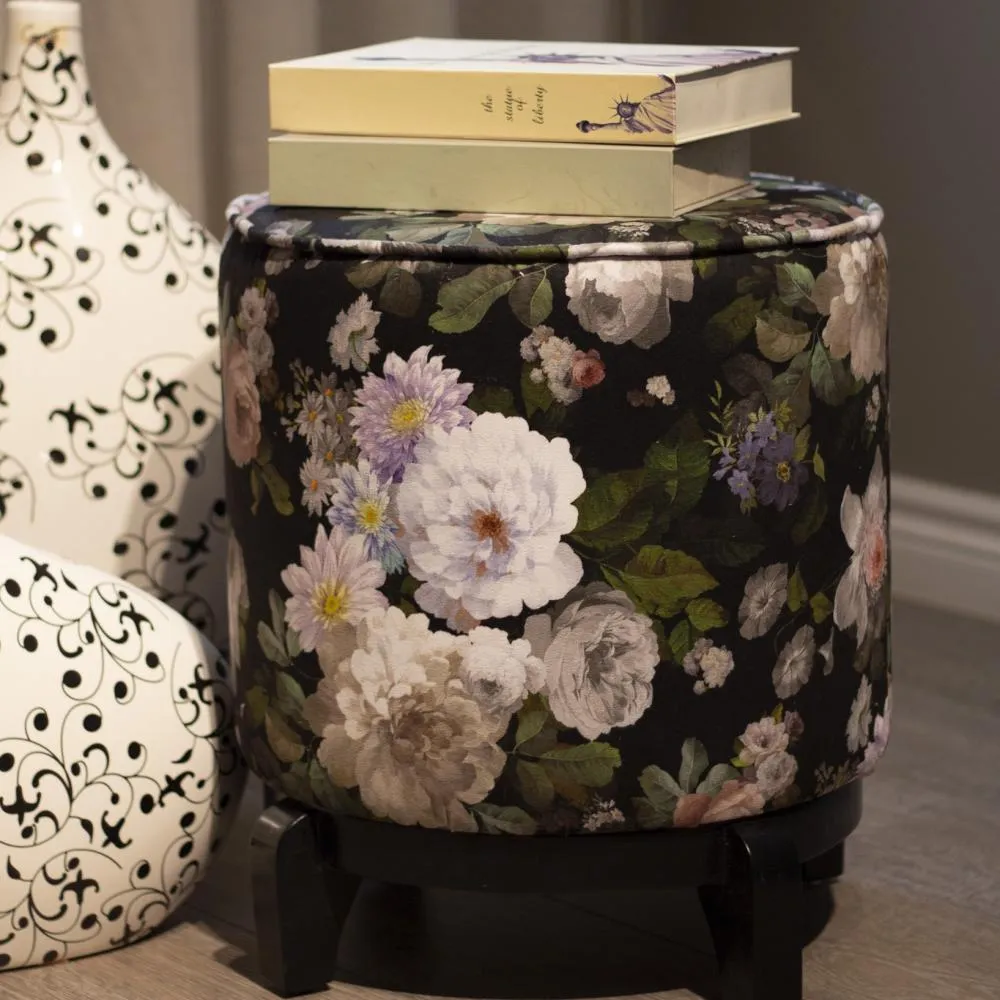 puf100-adawall-home-black-flowers-pouf-siyah-cicekli-puf-koltuk-3 P100 Siyah Çiçek Desenli Puf Koltuk