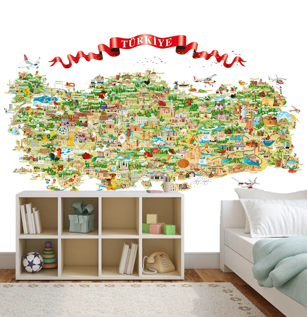 M705-turkey-map-poster-mural-wallpaper-Turkiye-Haritasi-Poster-Duvar-Kagidi-Moneta-2 Eğitici Türkiye Haritası Poster Duvar Kağıdı