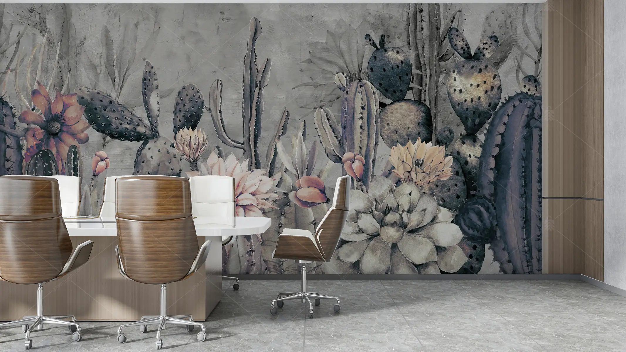 GRP040069 Çiçekler ve Kaktüsler Poster Duvar Kağıdı