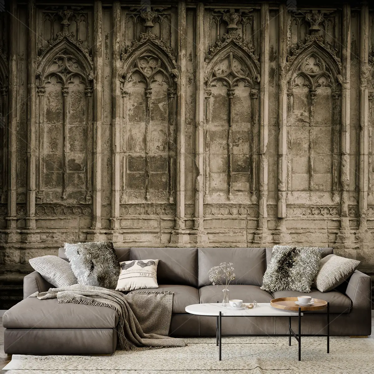 GRP140059 Antik Duvar 3D Poster Duvar Kağıdı