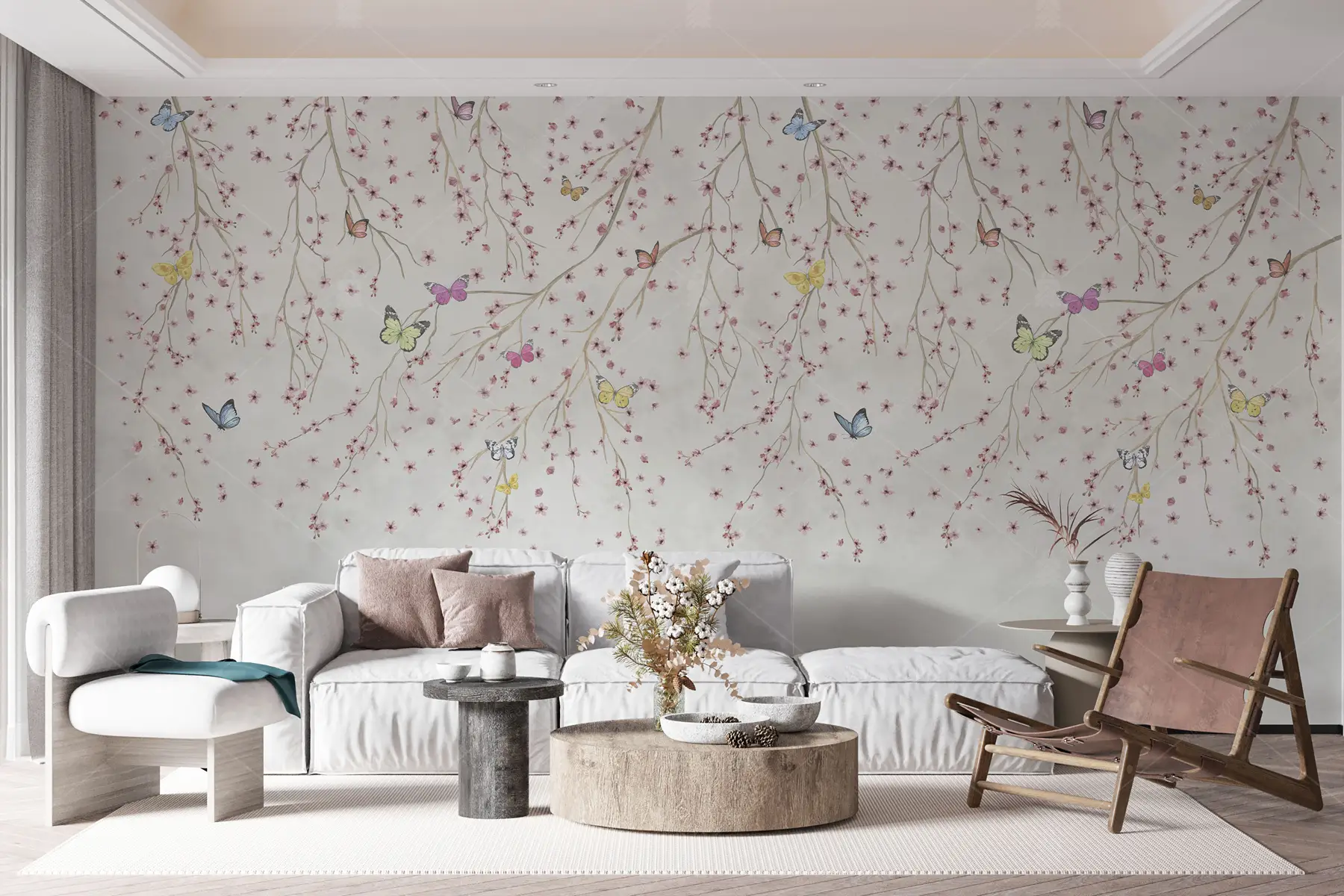 GRP190004-Cicek-Acan-Kiraz-Agaci-Duvar-Kagidi GRP190004 Çiçek Açan Kiraz Ağacı Poster Duvar Kağıdı