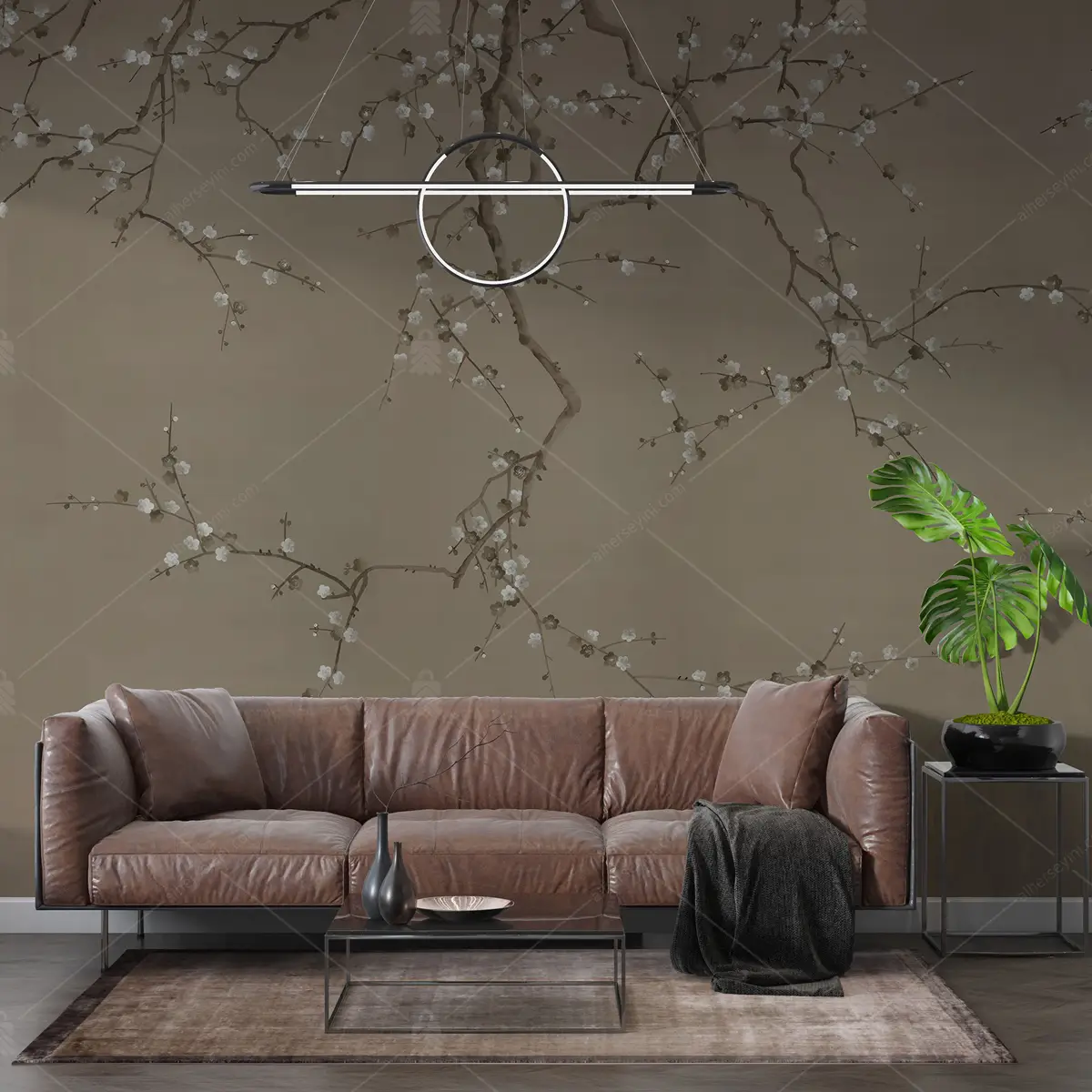 GRP190050 Tavandan Sarkan Sakura Ağacı Poster Duvar Kağıdı