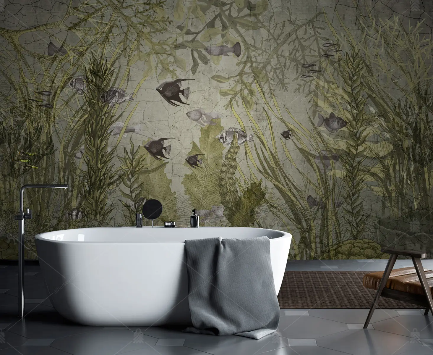 GRP230010 Balık Desen Sualtı Poster Duvar Kağıdı