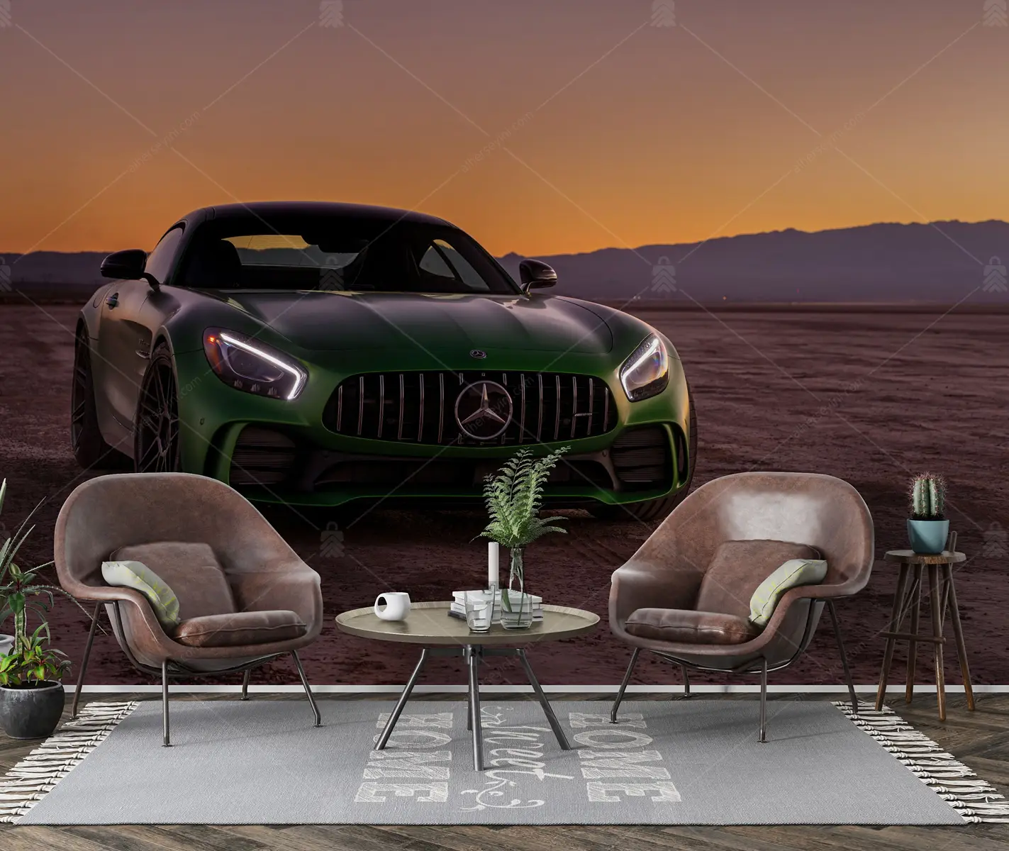 GRP660035-Yesil-Mercedes-Amg-Duvar-Kagidi GRP660035 Yeşil Mercedes Amg Poster Duvar Kağıdı