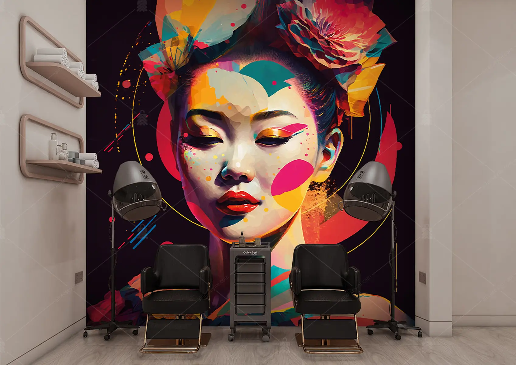 GRP670053-Ikonik-Kadin-Soyut-Bayan-Kuaforu-Duvar-Kagidi GRP670053 İkonik Kadın Soyut Bayan Kuaförü Poster Duvar Kağıdı