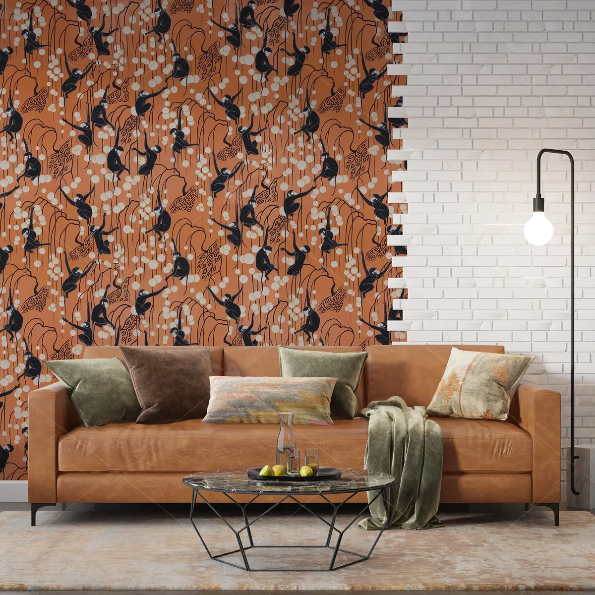 GRP850012 Turuncu Maymunlu Poster Duvar Kağıdı